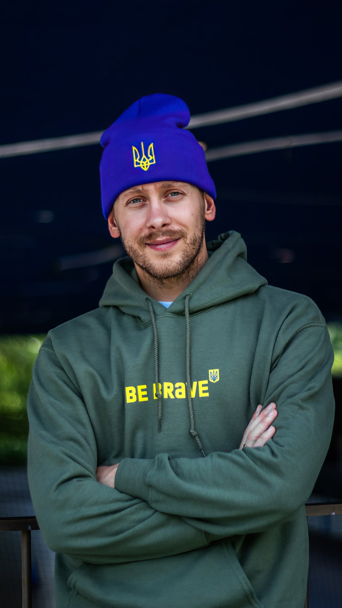Embroidered Trident Beanie