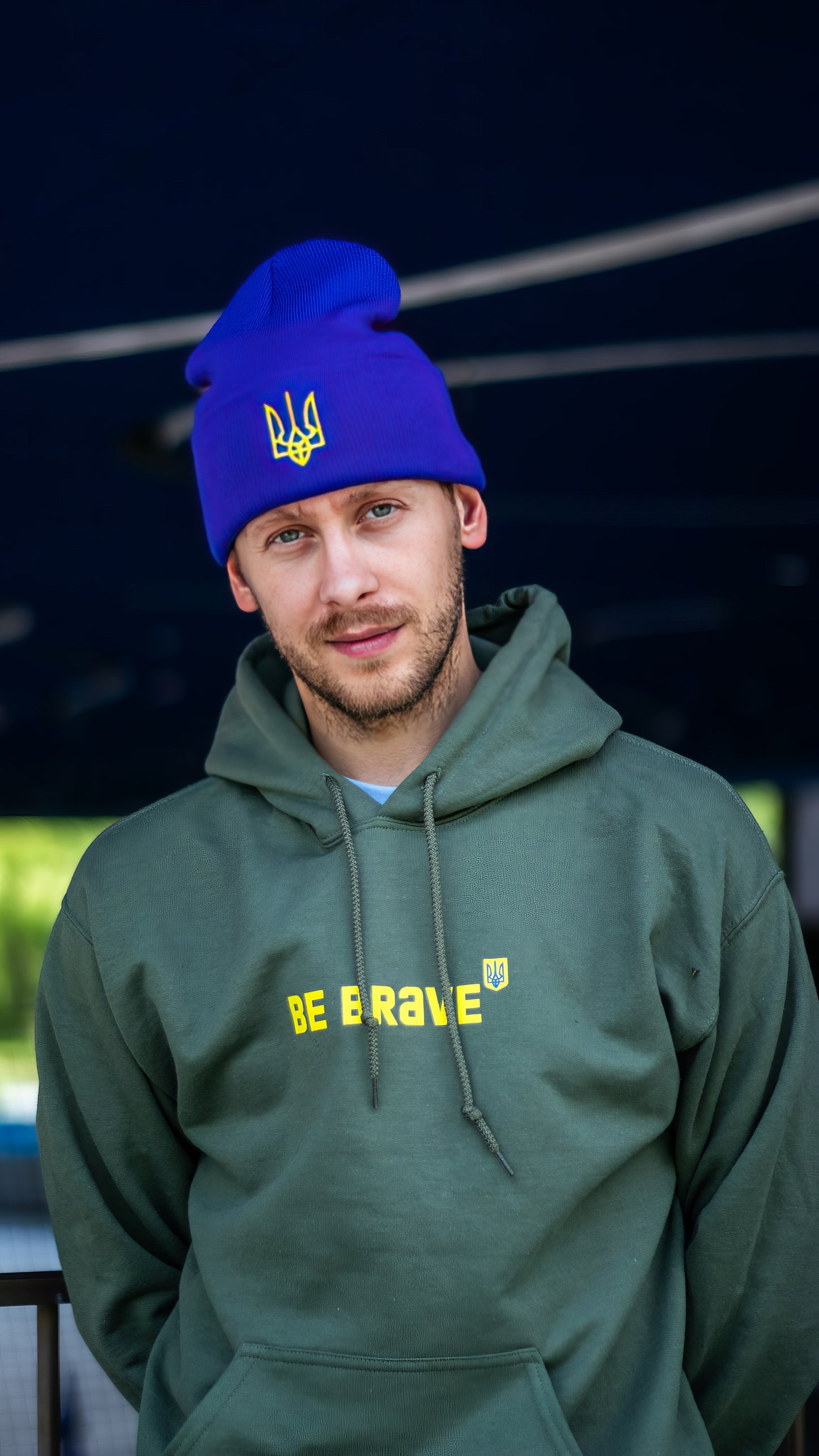Embroidered Trident Beanie