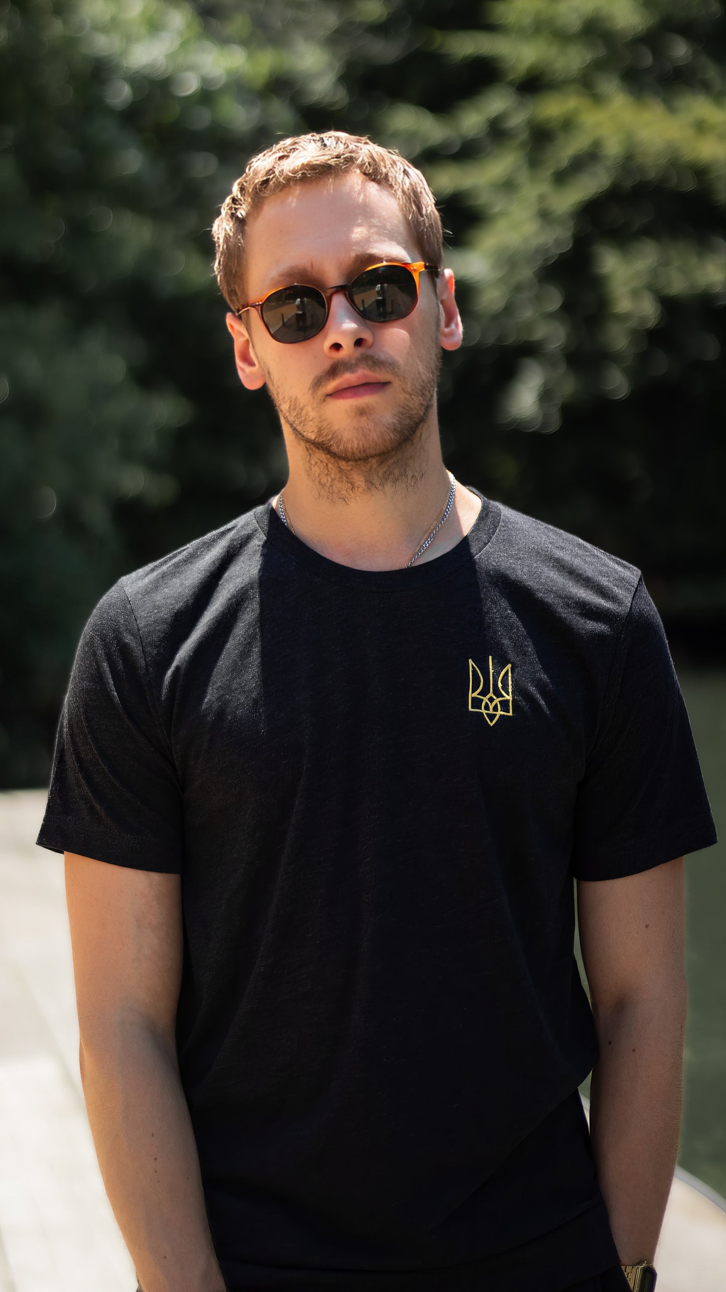 Embroidered Trident (Left) T-Shirt