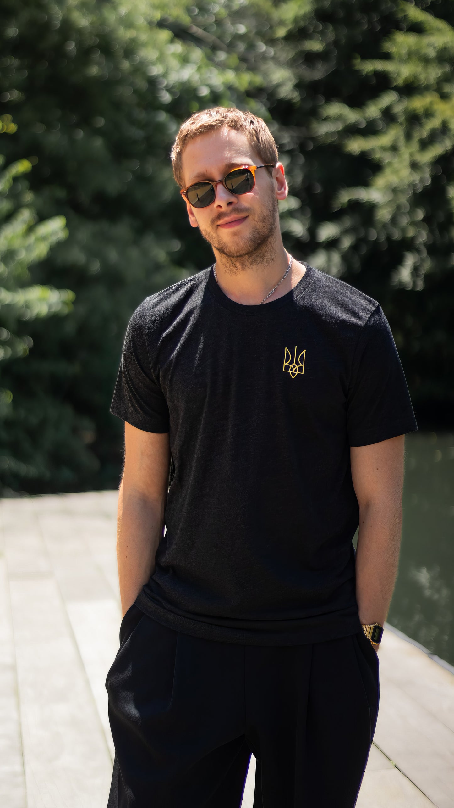 Embroidered Trident (Left) T-Shirt