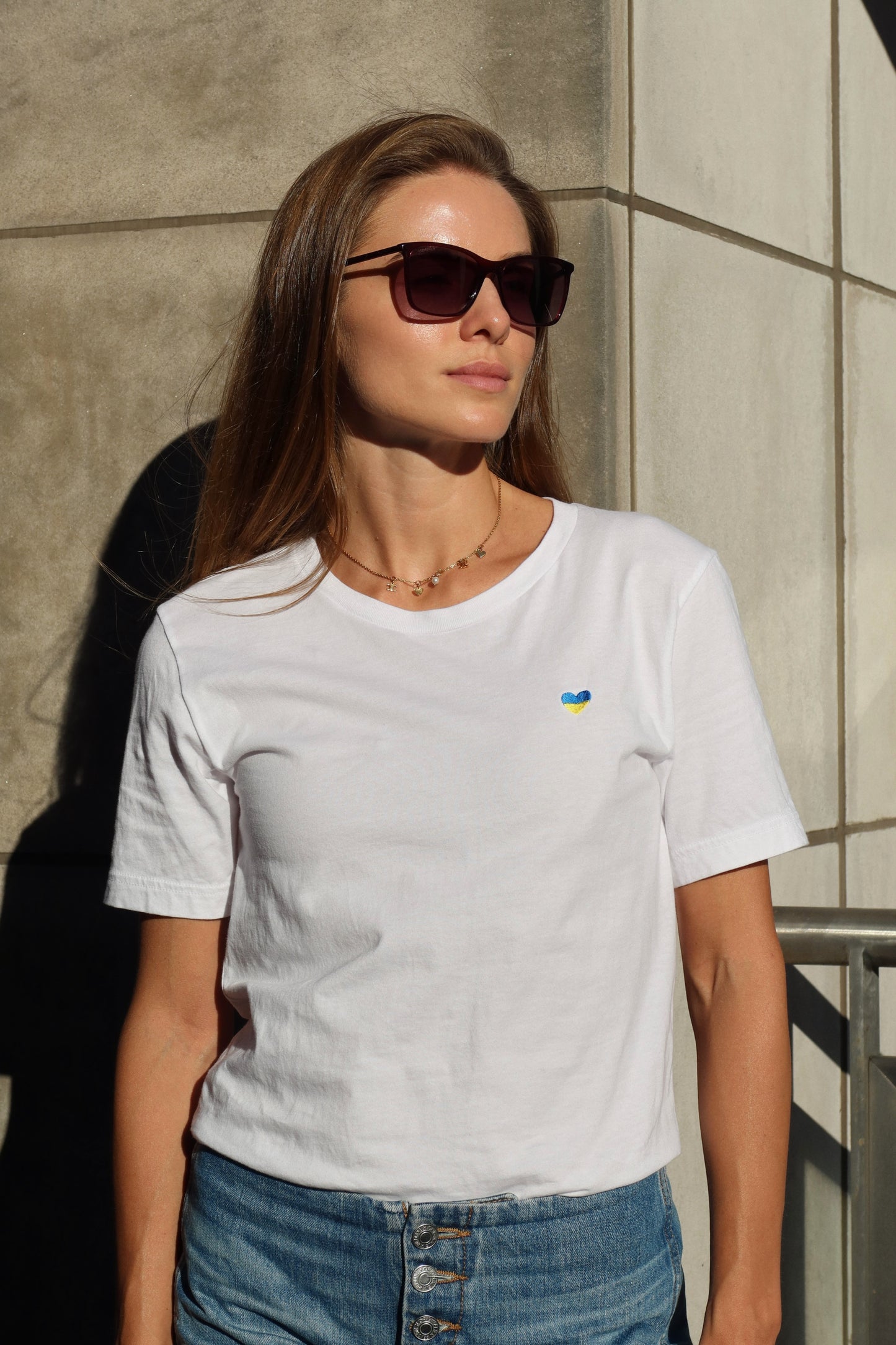 Embroidered Ukraine Heart T-Shirt